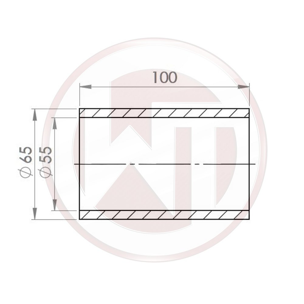 Ø55mm Silikonverbinder gerade schwarz