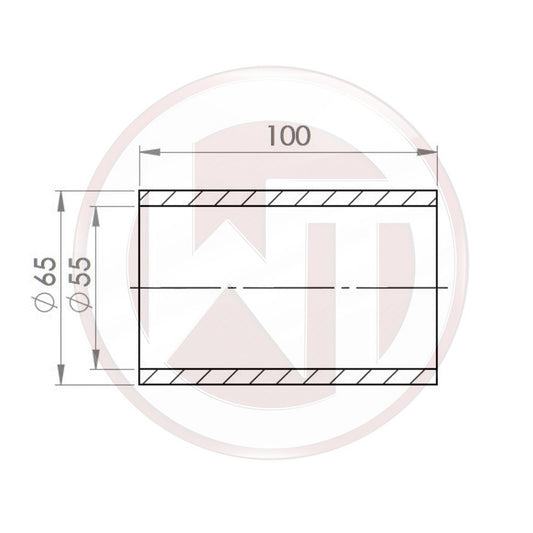 Ø55mm Silikonverbinder gerade schwarz