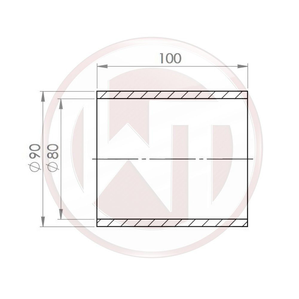 Ø80mm Silikonverbinder gerade schwarz