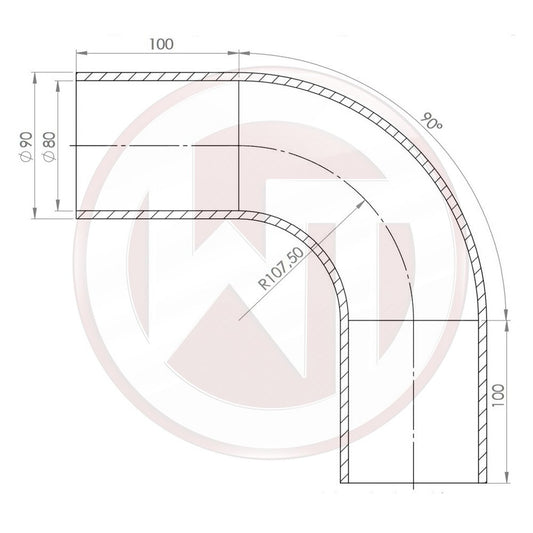 Ø80mm Silikonschlauch 90¶ø Bogen schwarz