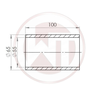 Ø55mm Silikonverbinder gerade schwarz