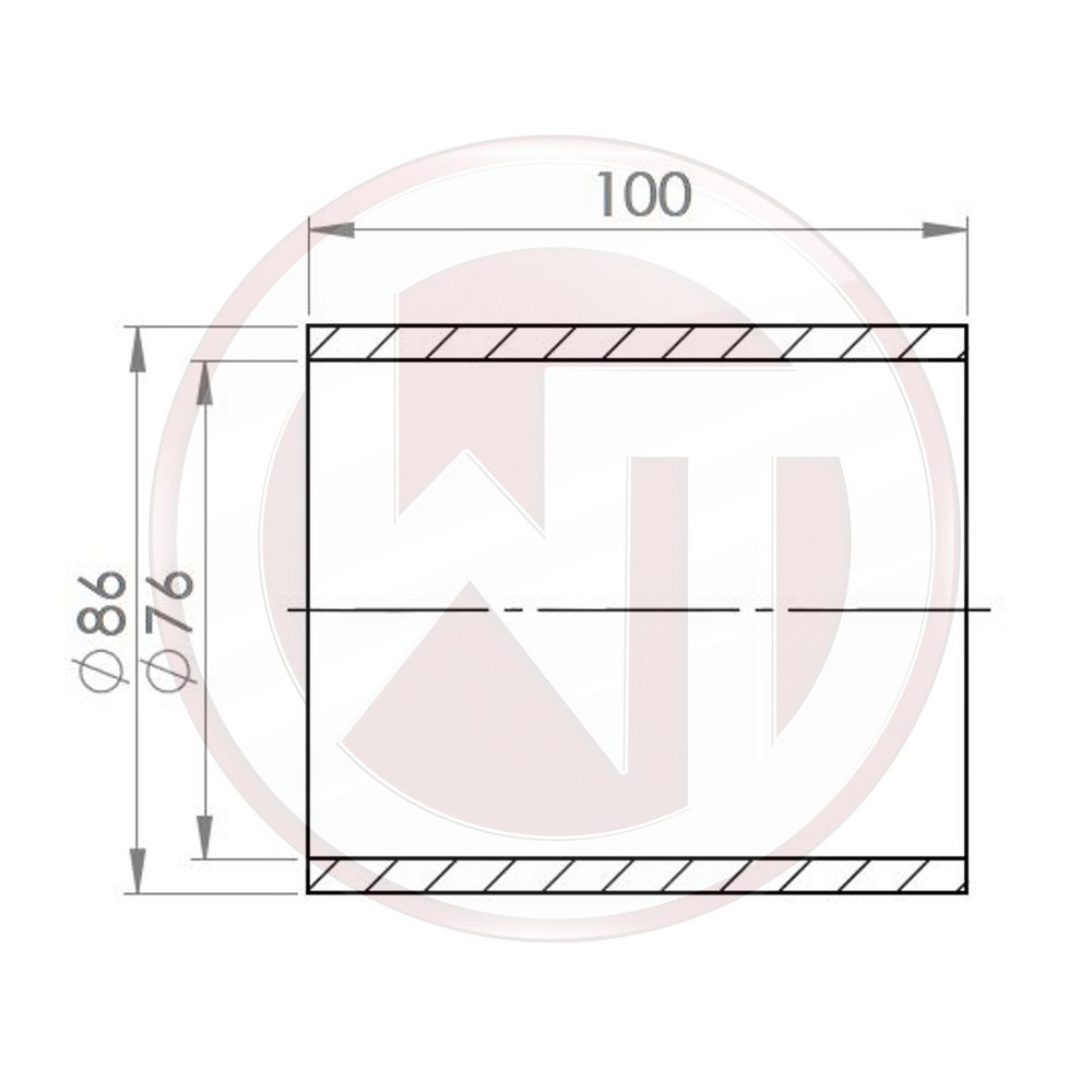 Ø76mm Silikonverbinder gerade schwarz