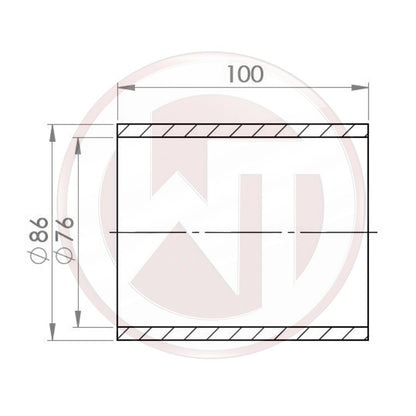 Ø76mm Silikonverbinder gerade schwarz