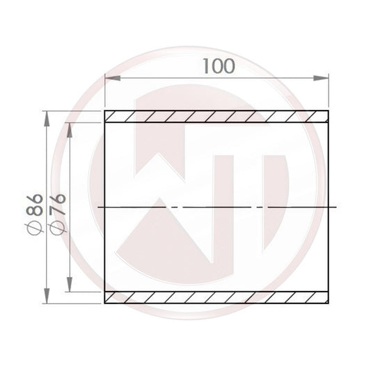 Ø76mm Silikonverbinder gerade schwarz