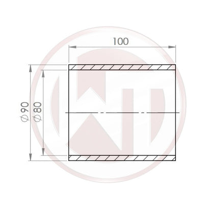 Ø80mm Silikonverbinder gerade schwarz