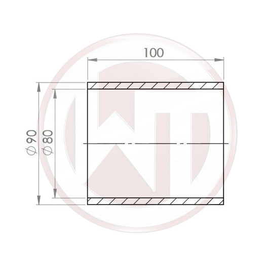 Ø80mm Silikonverbinder gerade schwarz